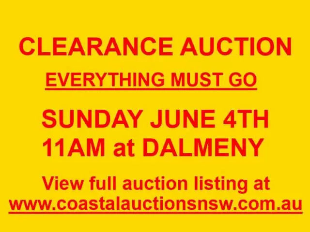 CLEARANCE AUCTION THIS SUNDAY 4TH JUNE AT DALMENY